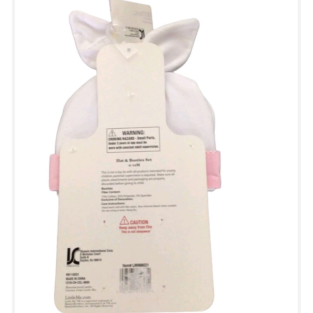 Little Me “My First Easter” Hat And Bootie Set 0-12 Mo. New With Tags Pink White - Picture 8 of 10